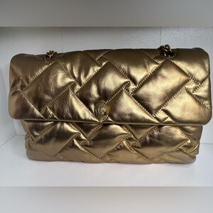 Kurt Geiger XXL Soft Quilted Leather Shoulder Bag (GOLD)